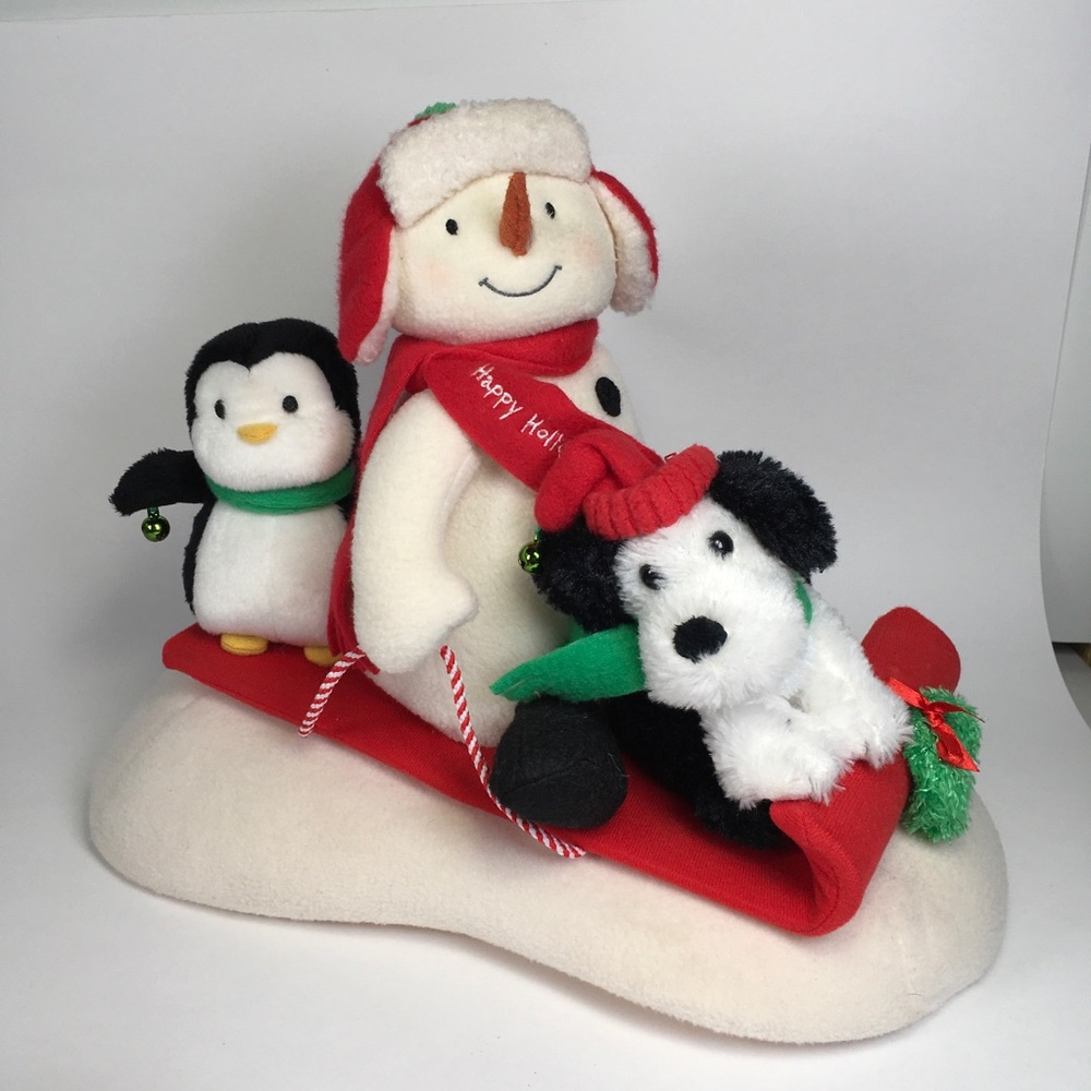 Hallmark Jingle Pals Singing Snowman Penguin Dog on Sled